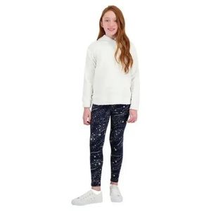 Calvin Klein Youth 2-piece Set White Plush top and Navy Leggings XS 5/6 (kms1)
